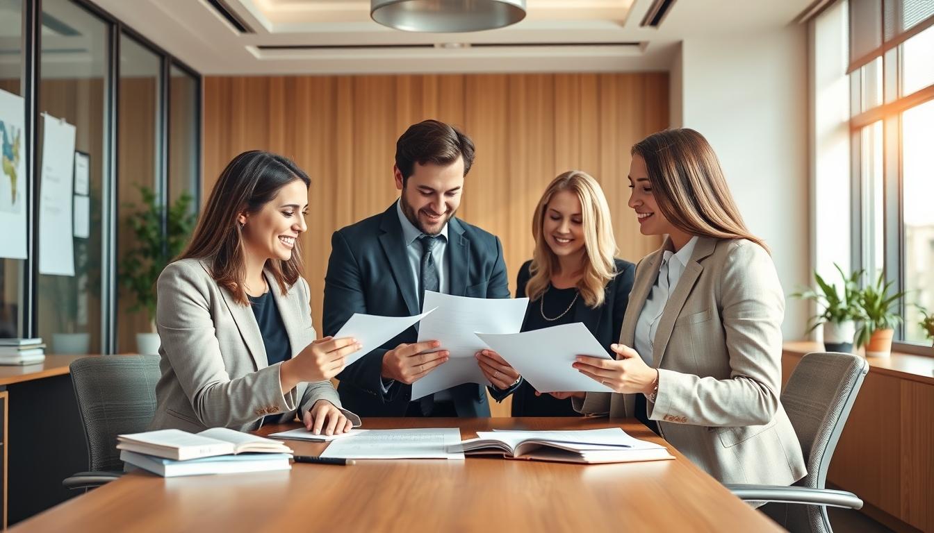 Family reviewing legal documents